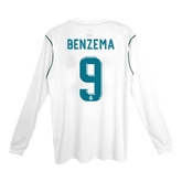 Real Madrid BENZEMA #9 Domácí Retro fotbalový dres s dlouhým rukávem 2017/18