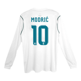 Real Madrid MODRIĆ #10 Domácí Retro fotbalový dres s dlouhým rukávem 2017/18