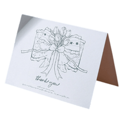 Custom Bow Tulip Thank You Anniversary Card Green