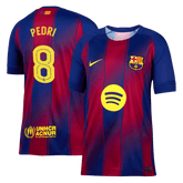 Men's Barcelona Home Football Jersey PEDRI #8 2025/26 - UCL