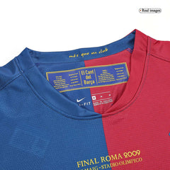 Barcelona XAVI #6 Domácí Retro fotbalový dres s dlouhým rukávem 2008/09 - finále UCL