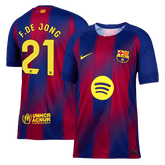 Pánský domácí fotbalový dres Barcelona F.DE JONG #21 2025/26