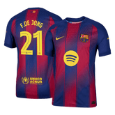 Barcelona F.DE JONG #21 Domácí Fotbalový dres 2025/26 – verze pro hráče – UCL