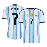 Argentina DE PAUL #7 Domov Fotbalový dres Mistrovství světa 2026 - verze pro hráče