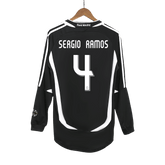 Real Madrid SERGIO RAMOS #4 venkovní retro fotbalový dres s dlouhým rukávem 2006/07