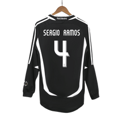 Real Madrid SERGIO RAMOS #4 venkovní retro fotbalový dres s dlouhým rukávem 2006/07
