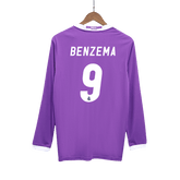 Real Madrid BENZEMA #9 venkovní retro fotbalový dres s dlouhým rukávem 2016/17