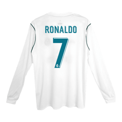 Real Madrid RONALDO #7 Domácí Retro fotbalový dres s dlouhým rukávem 2017/18