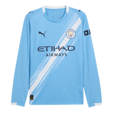 Manchester City Home Football Jersey Long Sleeve 2025/26 Blue