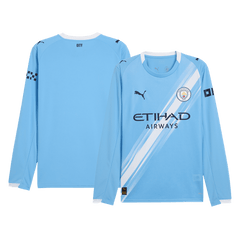 Manchester City Home Football Jersey Long Sleeve 2025/26 Blue
