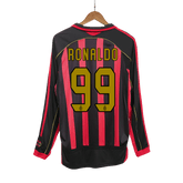 AC Milán RONALDO #99 Domácí Retro fotbalový dres s dlouhým rukávem 2006/07