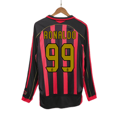 AC Milán RONALDO #99 Domácí Retro fotbalový dres s dlouhým rukávem 2006/07
