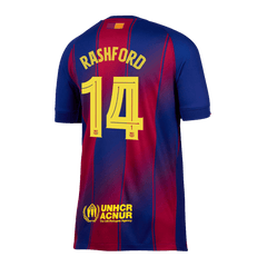 Pánský fotbalový dres Barcelona RASHFORD #14 Domácí 2025/26 - UCL