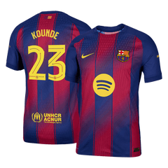 Barcelona KOUNDE #23 Domov Fotbalový dres 2025/26 - verze pro hráče - UCL