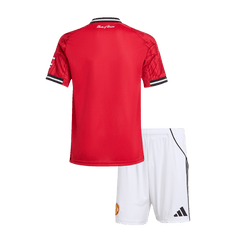Manchester United Kids' Home Kit (Shirt + Shorts) 2025/26