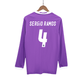 Real Madrid SERGIO RAMOS #4 venkovní retro fotbalový dres s dlouhým rukávem 2016/17