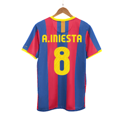 Barcelona A.INIESTA #8 Home Retro Football Jersey 2010/11