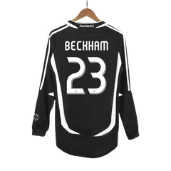 Real Madrid BECKHAM #23 venkovní retro fotbalový dres s dlouhým rukávem 2006/07