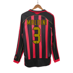 AC Milán MALDINI #3 Domácí Retro fotbalový dres s dlouhým rukávem 2006/07