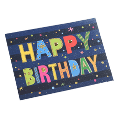 Custom Colored Letters Birthday Card Navy