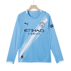 Manchester City Home Football Jersey Long Sleeve 2025/26 Blue
