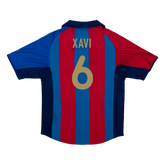 Barcelona XAVI #6 Domácí Retro fotbalový dres 2001/02