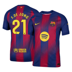 Barcelona F.DE JONG #21 Domácí fotbalový dres 2025/26 – verze pro hráče