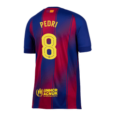 Men's Barcelona Home Football Jersey PEDRI #8 2025/26 - UCL