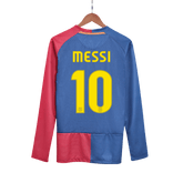 Barcelona MESSI #10 Domácí Retro fotbalový dres s dlouhým rukávem 2008/09 - finále UCL