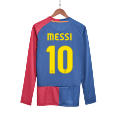 Barcelona MESSI #10 Domácí Retro fotbalový dres s dlouhým rukávem 2008/09 - finále UCL