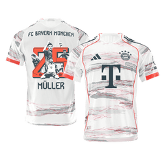 Bayern Mnichov MÜLLER speciální #25 venkovní fotbalový dres 2025/26 – verze pro hráče