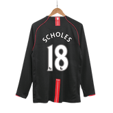 Manchester United SCHOLES #18 Away Retro Long Sleeve Football Jersey 2007/08
