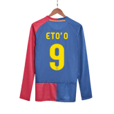 Barcelona ETO'O #9 Domácí Retro fotbalový dres s dlouhým rukávem 2008/09 - finále UCL