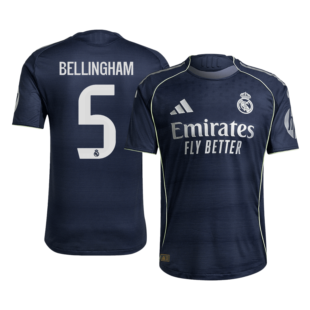 Venkovní fotbalový dres Real Madrid BELLINGHAM #5 2025/26 – verze pro hráče