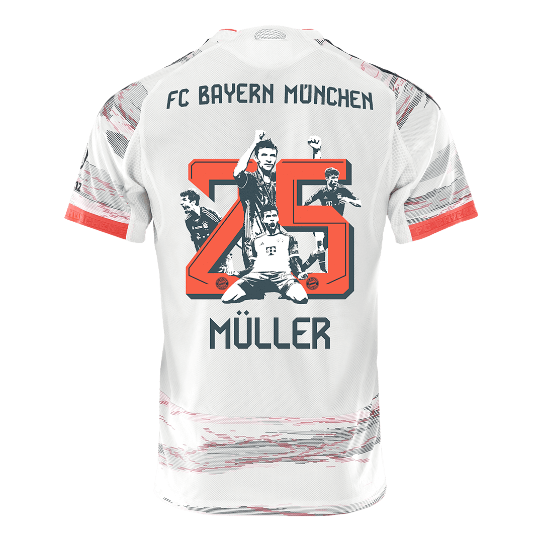 Bayern Mnichov MÜLLER speciální #25 venkovní fotbalový dres 2025/26 – verze pro hráče
