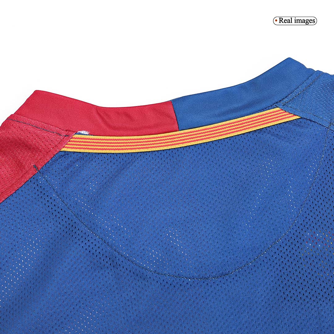 Barcelona A.INIESTA #8 Domácí Retro fotbalový dres s dlouhým rukávem 2008/09 - finále UCL