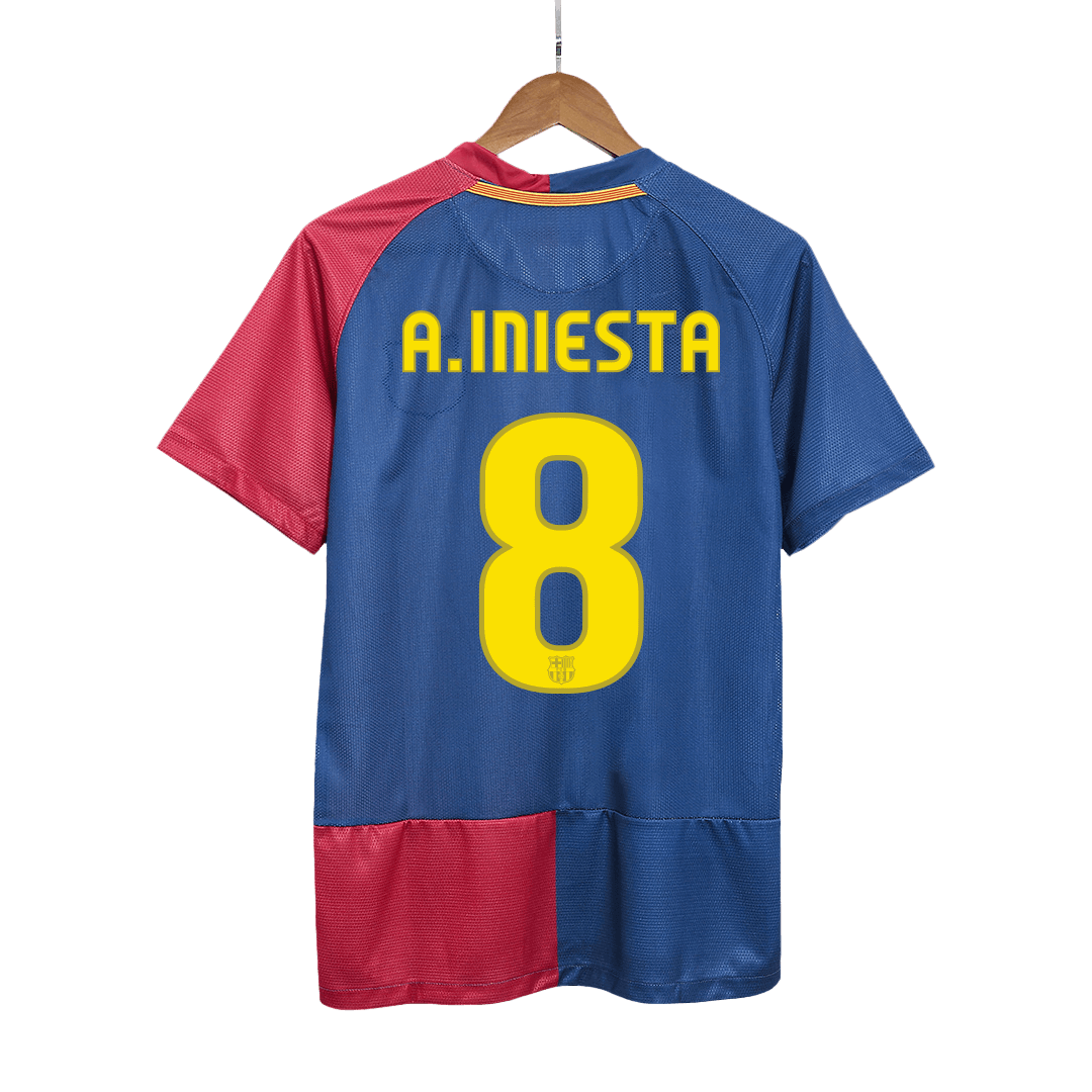 Barcelona A.INIESTA #8 Domácí Retro fotbalový dres 2008/09 - finále UCL