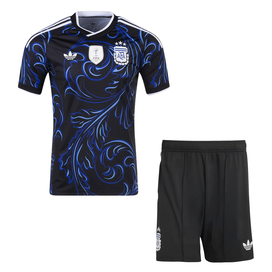 Pánské Argentina Pryč World Cup Fotbalový dres (Jersey+Shorts) Kit Mistrovství světa2026