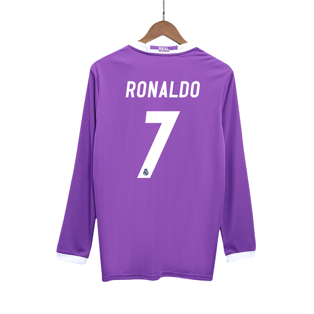 Real Madrid RONALDO #7 venkovní retro fotbalový dres s dlouhým rukávem 2016/17