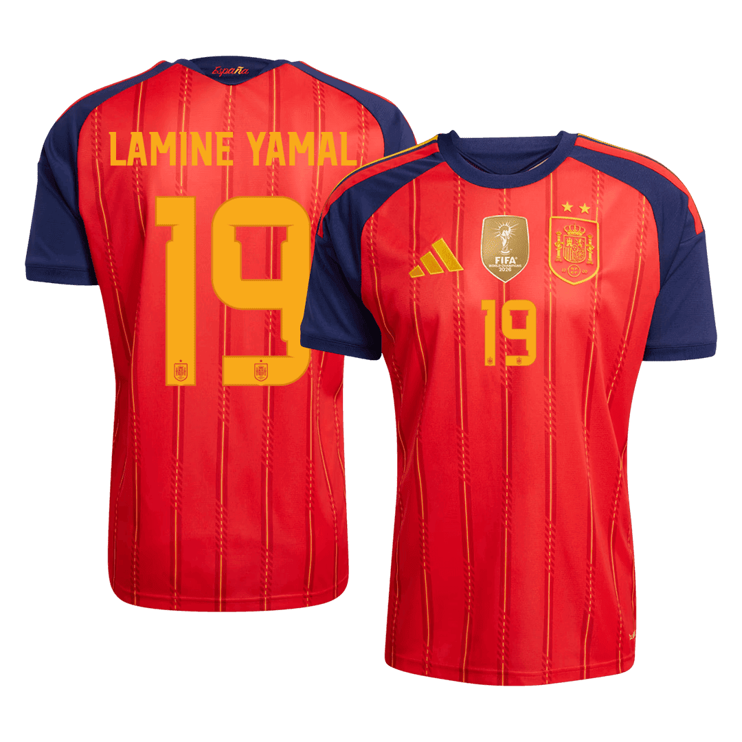 Spain LAMINE YAMAL #19 Domov Fotbalový dres Mistrovství světa 2026 Champion Edition - verze pro hráče