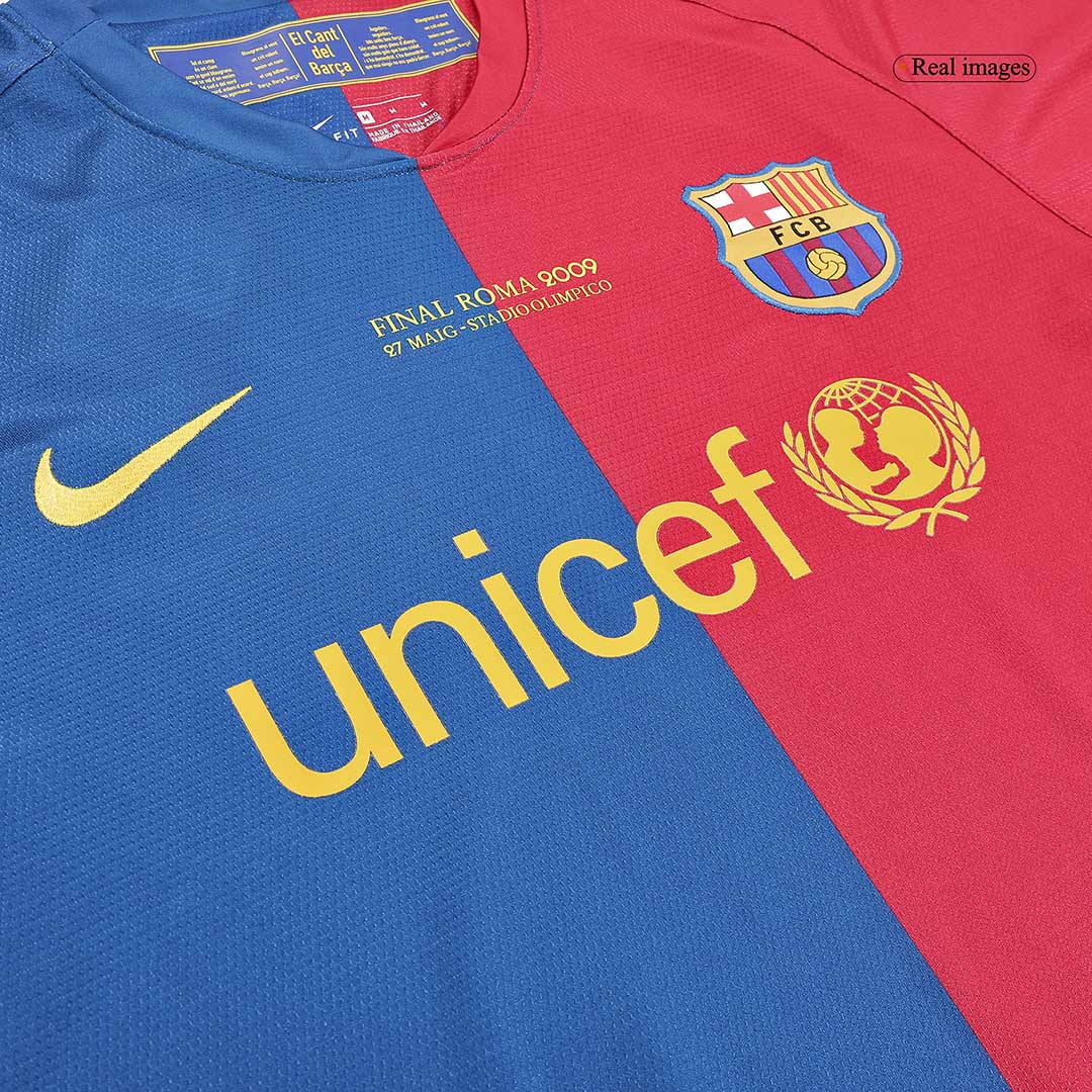 Barcelona A.INIESTA #8 Domácí Retro fotbalový dres s dlouhým rukávem 2008/09 - finále UCL