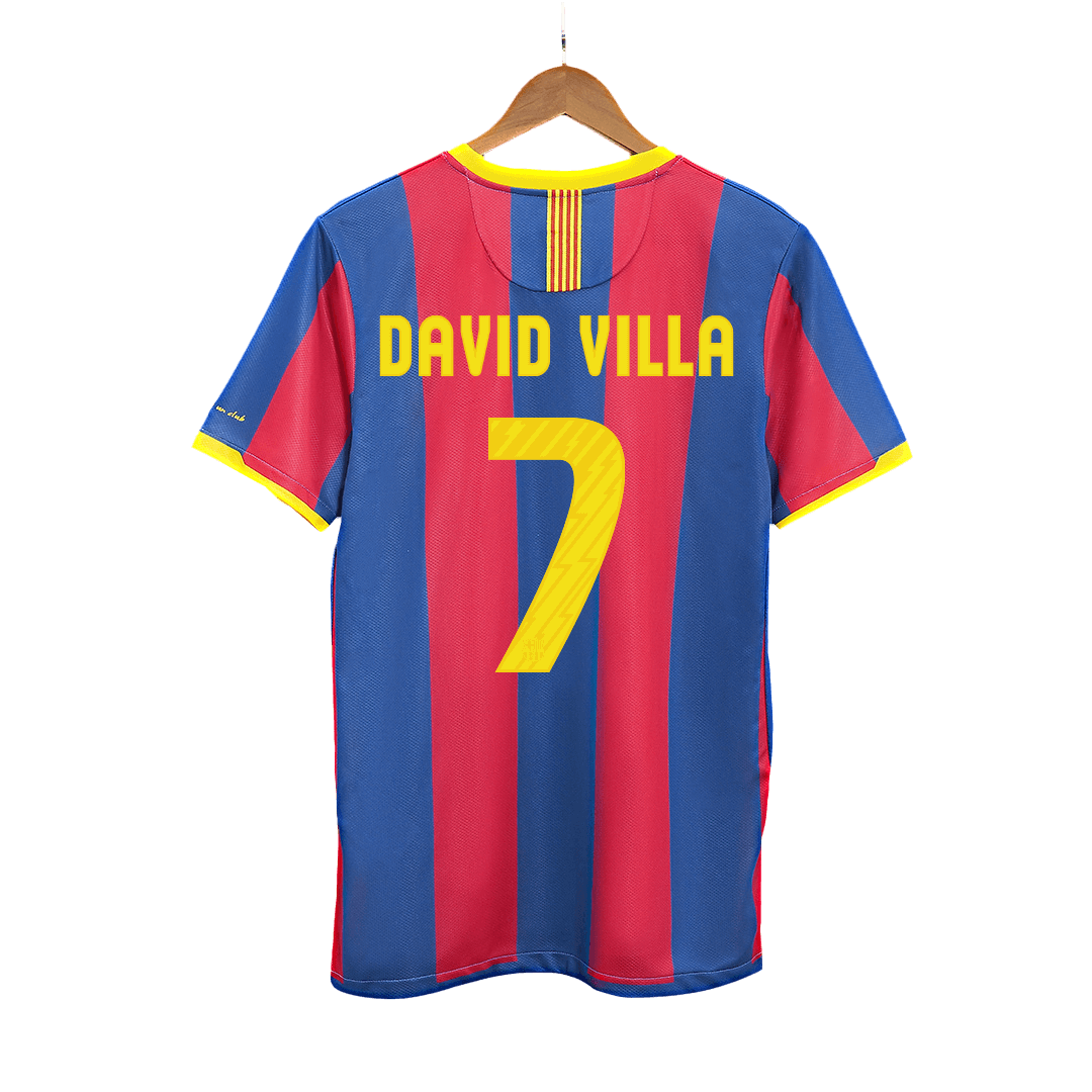 Barcelona DAVID VILLA #7 Domácí Retro fotbalový dres 2010/11