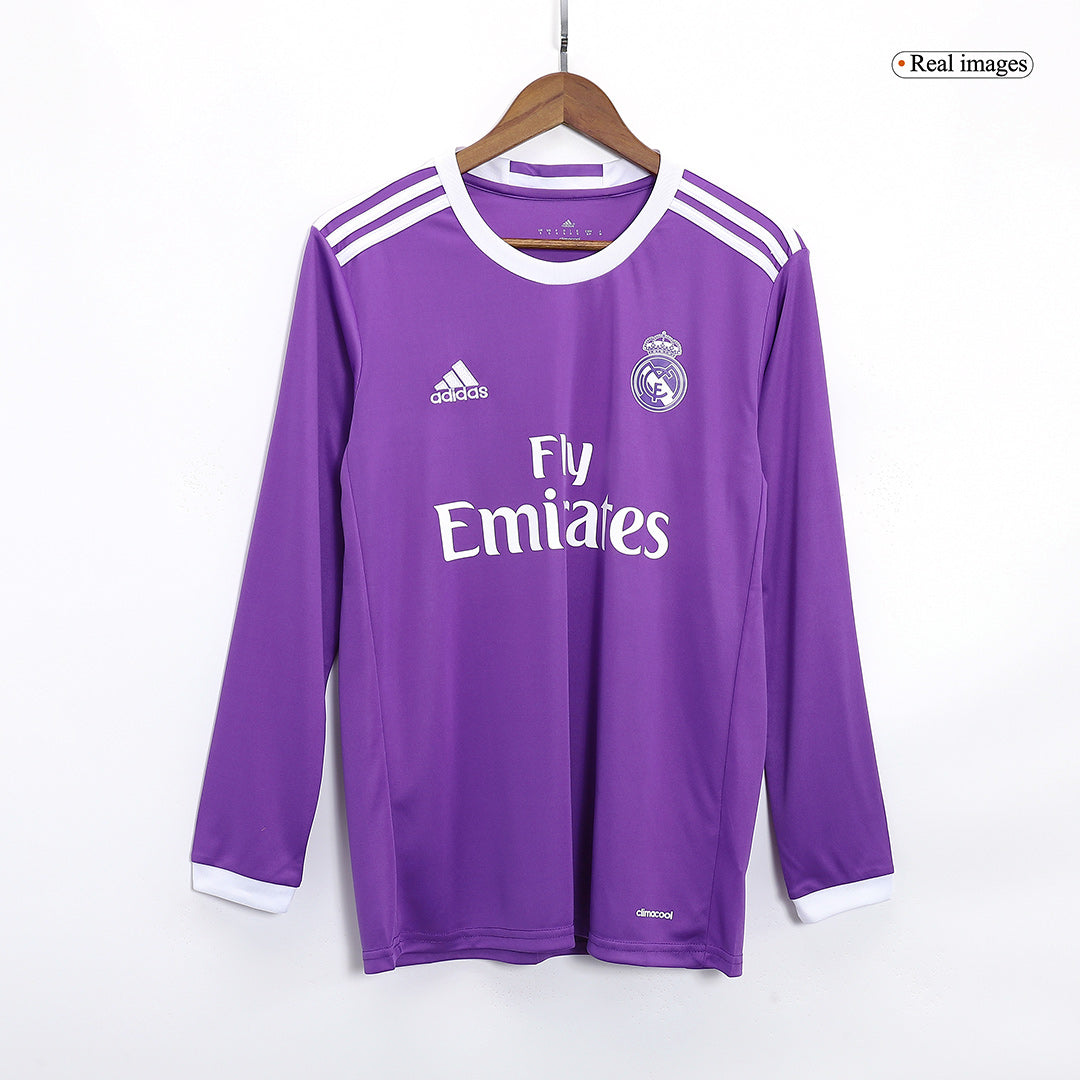 Real Madrid RONALDO #7 venkovní retro fotbalový dres s dlouhým rukávem 2016/17