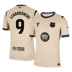 Barcelona LEWANDOWSKI #9 venkovní fotbalový dres 2025/26 – verze pro hráče – UCL