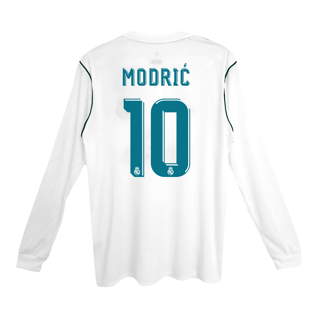 Real Madrid MODRIĆ #10 Home Retro Long Sleeve Football Jersey 2017/18