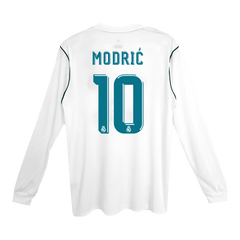 Real Madrid MODRIĆ #10 Home Retro Long Sleeve Football Jersey 2017/18