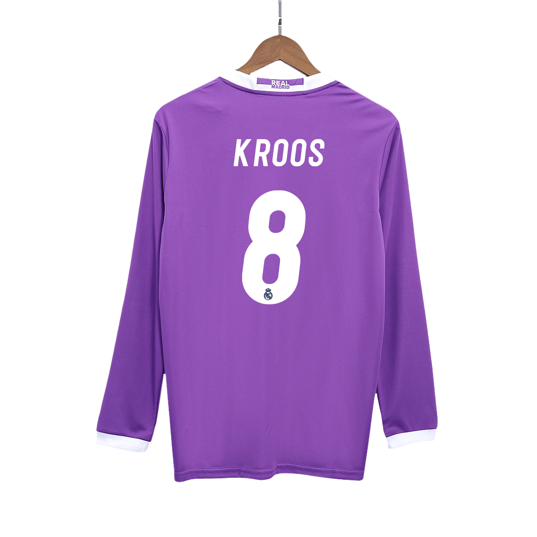 Real Madrid KROOS #8 venkovní retro fotbalový dres s dlouhým rukávem 2016/17