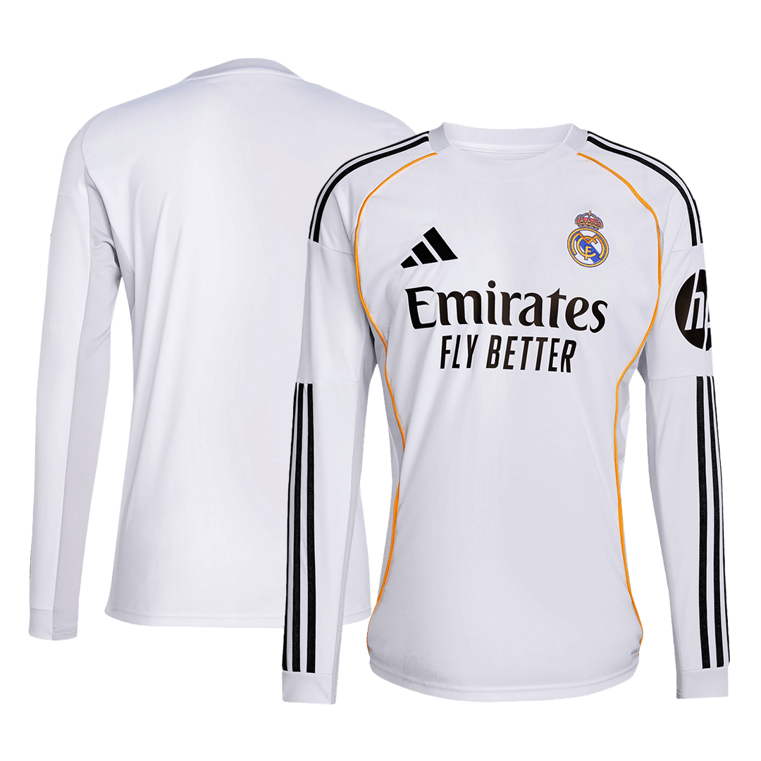 Real Madrid Home Long Sleeve Men's Football Jersey 2025/26