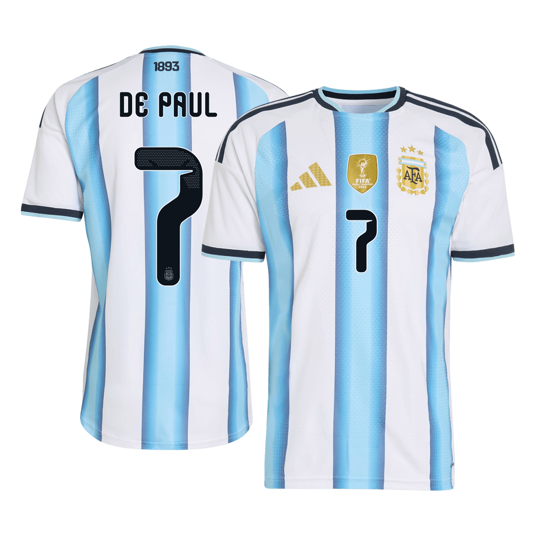 Argentina DE PAUL #7 Domov Fotbalový dres Mistrovství světa 2026 - verze pro hráče