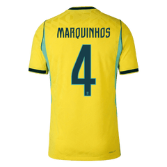 Brazil MARQUINHOS #4 Domov Fotbalový dres Mistrovství světa 2026 - verze pro hráče